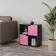 image 3 of 4-Cube Shelving Unit With Wooden Doors - Square | Black | Black & Pink | 1
