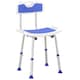 image 1 of HOMCOM Shower Chair for the Elderly and Disabled, 6-Level Height Adjustable Shower Stool with Backrest, Curved Seat, Anti-slip Foot Pads and Shower Head Holder, Blue