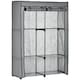 image 9 of HOMCOM Fabric Wardrobe w/ 4 Shelves 2 Hanging Rails Foldable Closets Light Grey