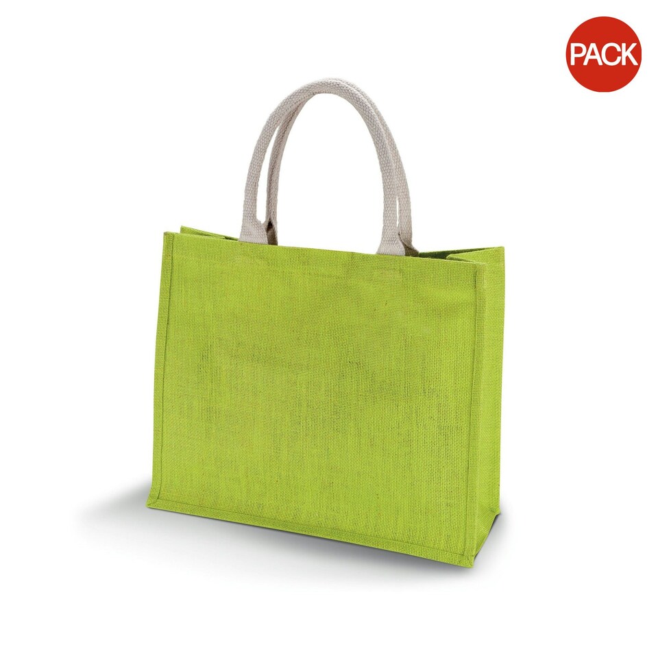 Kimood Womens/Ladies Jute Beach Bag (Pack Of 2) - Lime - One Size Green