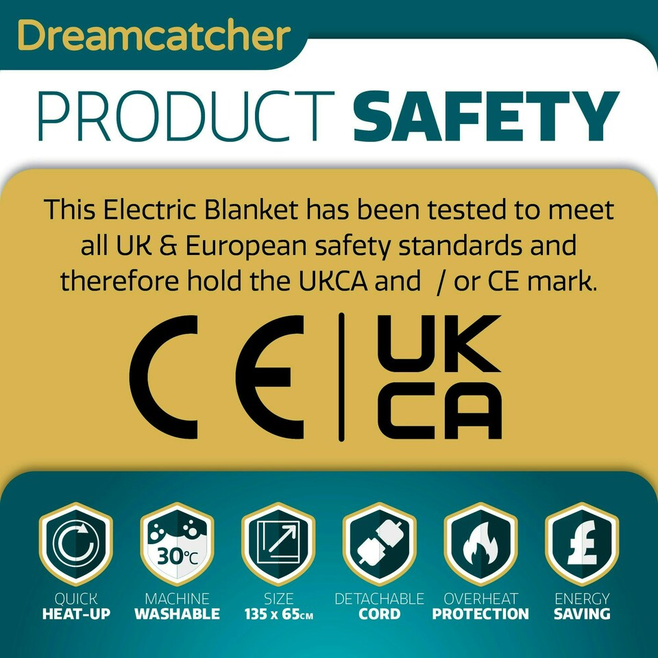 image 1 of Dreamcatcher Single Electric Under Blanket Heated Fitted Cover Single Control
