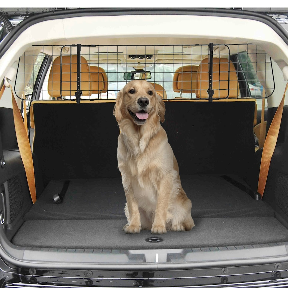 image 1 of PawHut Heavy Duty Pet Dog Car Barrier Adjustable Ventilated Mesh Wire Guard