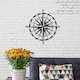 image 2 of Decortie Compass Metal Wall Art 45x45cm Black