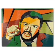 Cubism art style, politician Designer Glass Chopping Board | Multi