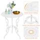 image 6 of Yaheetech 3 Piece Patio Bistro Table Set with Umbrella Hole-White | White | White | 1