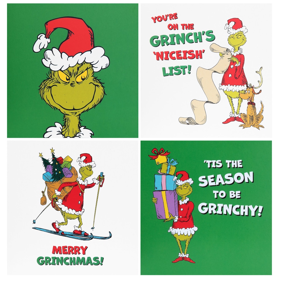 image 1 of Hallmark Pack Of 20 Kids' Christmas Cards - 4 Fun Grinch Inspired Designs