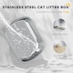 image 4 of PawHut Stainless Steel Litter Box, Enclosed Metal Cat Litter Tray with Scoop White | One Size