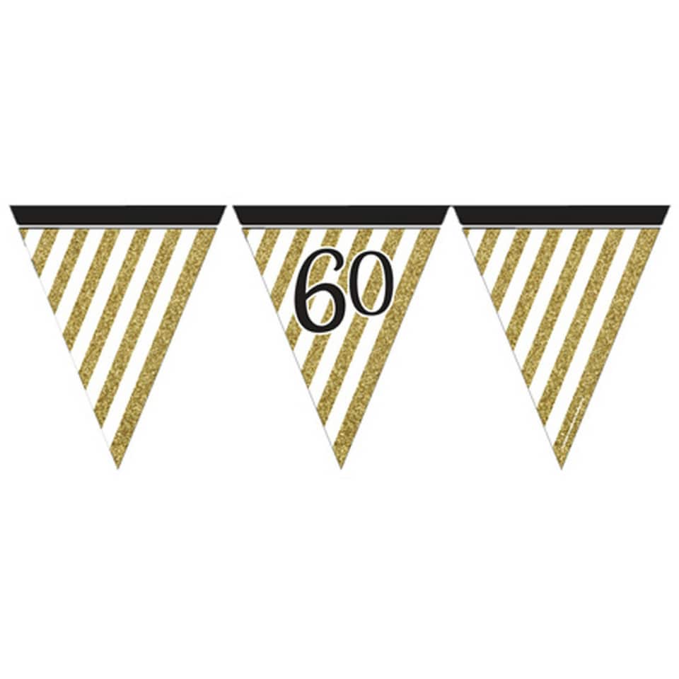 image 1 of Creative Party Black And Gold Milestone Paper Flag Bunting - Black/Gold - 90