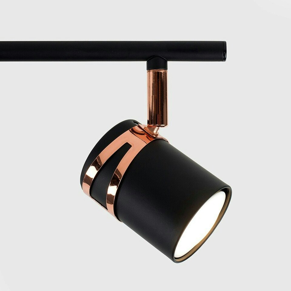 image 1 of ValueLights Garcia Matte Black Spotlight and GU10 Spotlight LED 5W Warm White 3000K Bulb