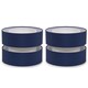 image 1 of ValueLights Sophia Pair of Small Navy 2 Tier Lamp Shades & Bulbs Blue