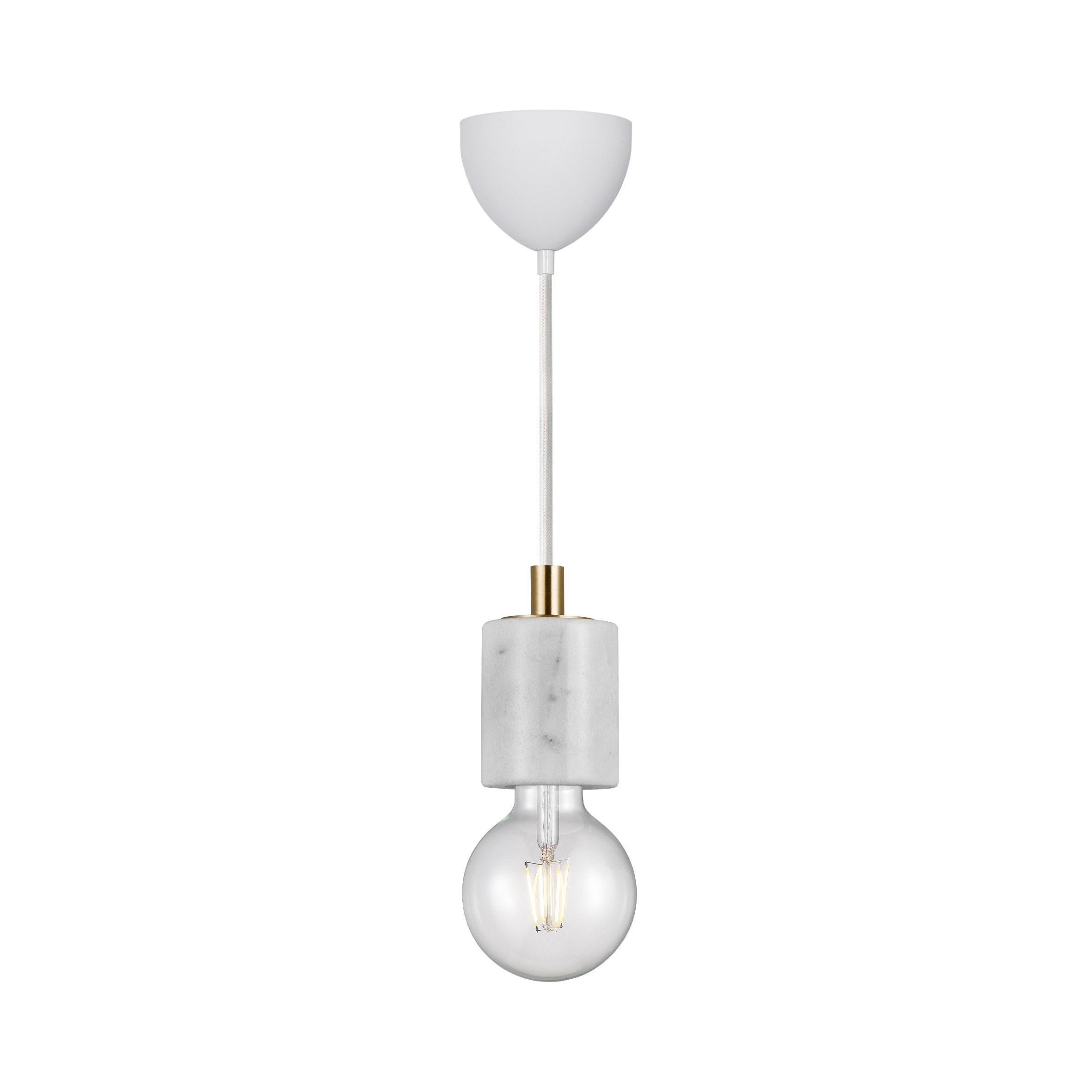 Nordlux Siv Indoor Pendant Light White Marble E27 Retro - Mains Powered, IP20 White