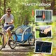 image 8 of HOMCOM 2 Seat Bike Trailer with 5 Point Harness, for 18+ Months, Blue