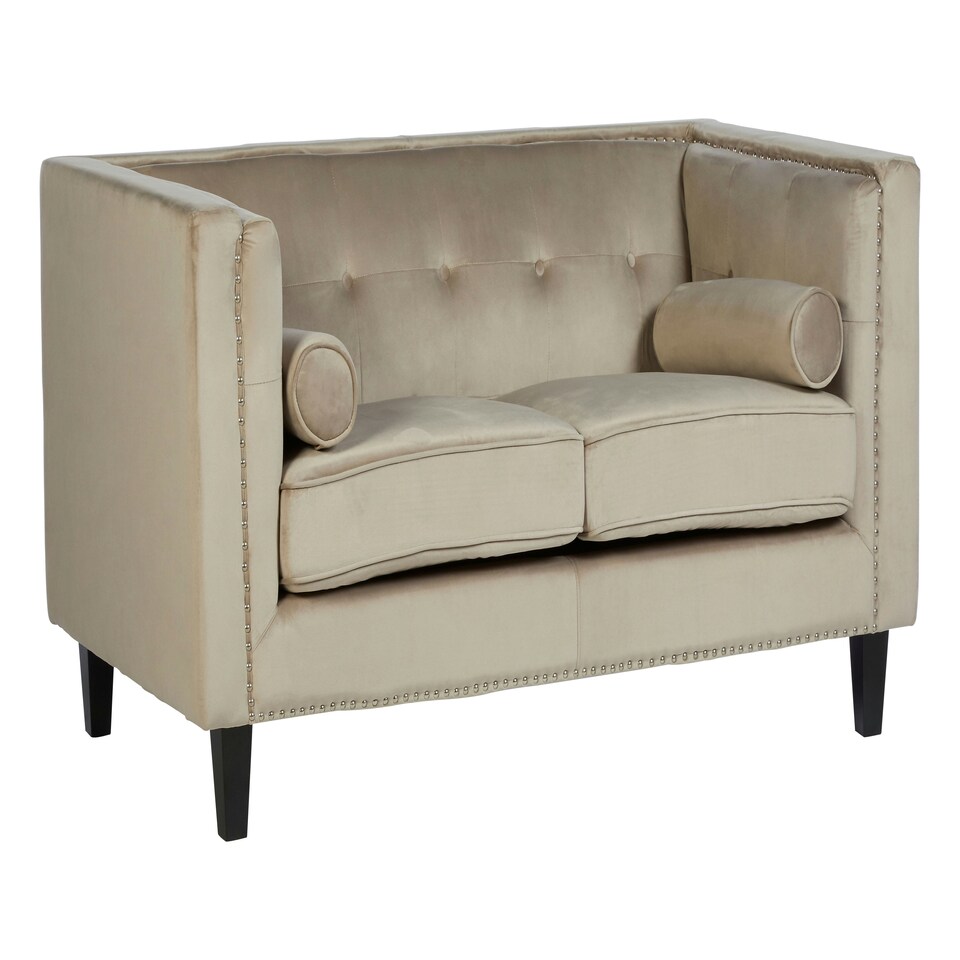 image 1 of Felisa Two Seater Mink Velvet Sofa Brown