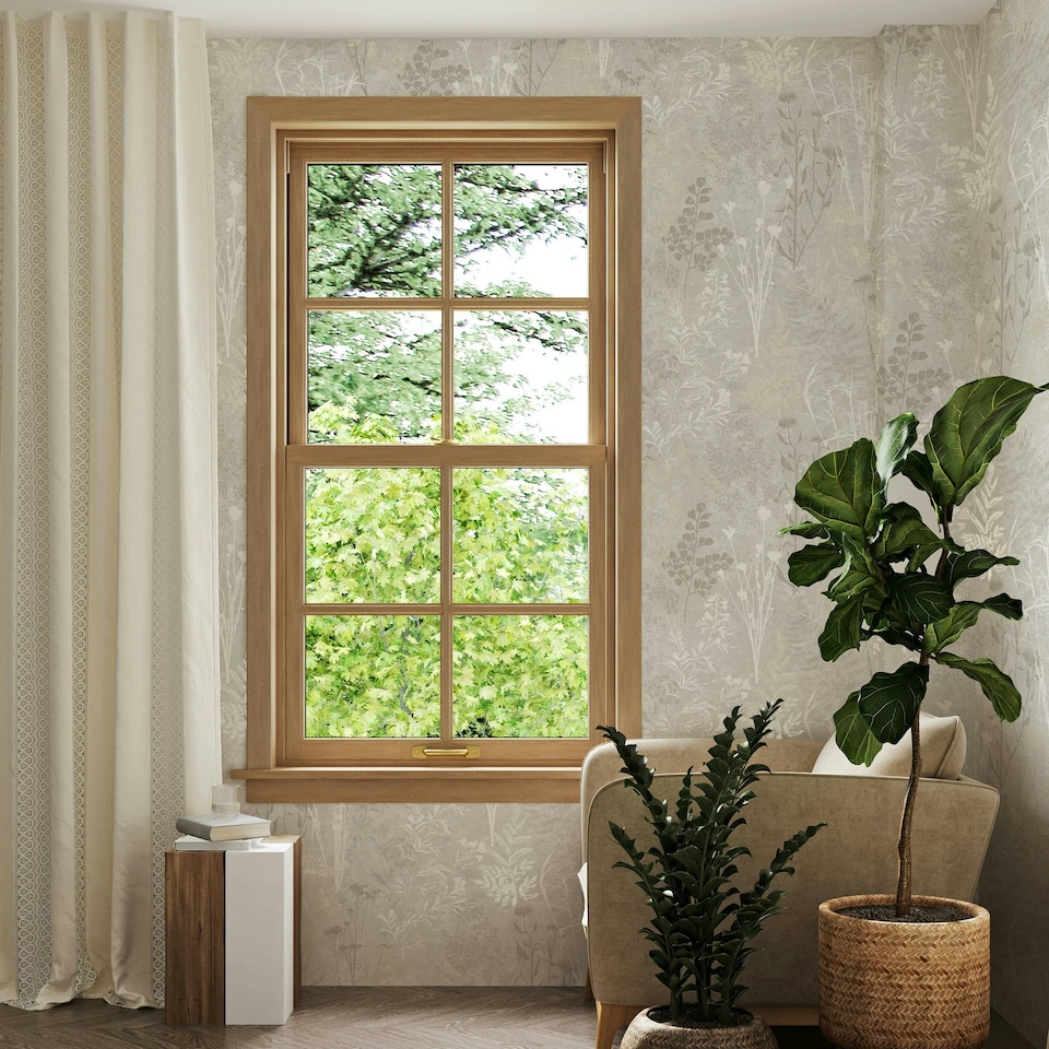 image 1 of Superfresco Easy Champagne Metallic Organics Floral Wallpaper White | Gold