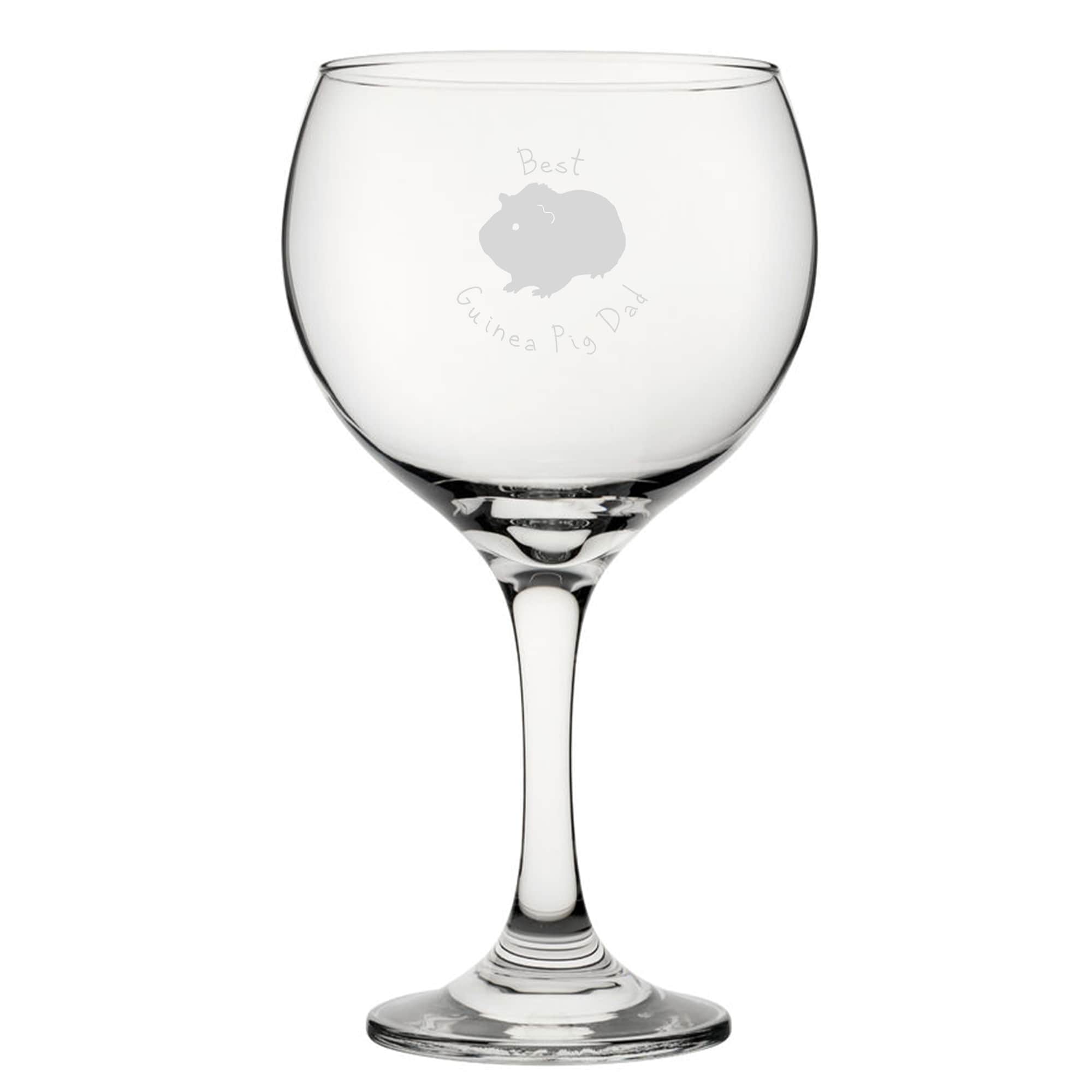 Personalised Best Guinea Pig Mum Engraved Gin Balloon Cocktail Glass