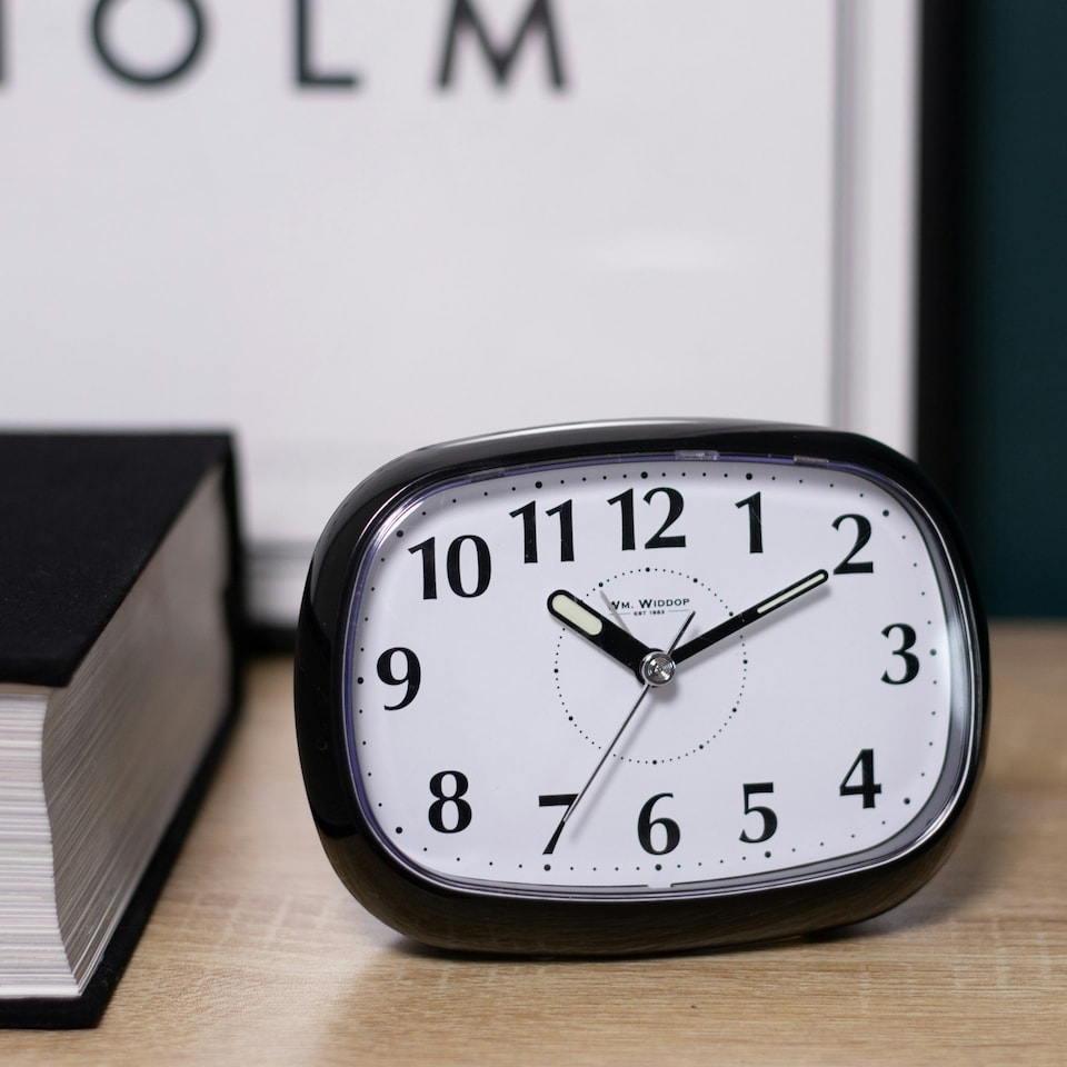 image 1 of Hometime Alarm - Oval with Light & Snooze Black *(60/100)* Black