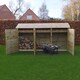 image 2 of Empingham 6ft Log Store with Doors and Kindling Shelf - L80 x W340 x H181 cm - Light Green