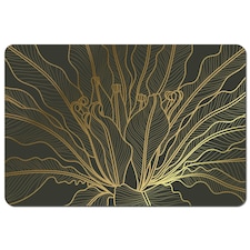 golden split leaf Philodendron plant with monstera plant line art (Placemat)