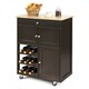 image 3 of COSTWAY Rolling Kitchen Storage Trolley Cupboard Island Brown