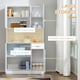 image 4 of HOMCOM Freestanding Kitchen Cupboard, Storage Cabinet with Doors White