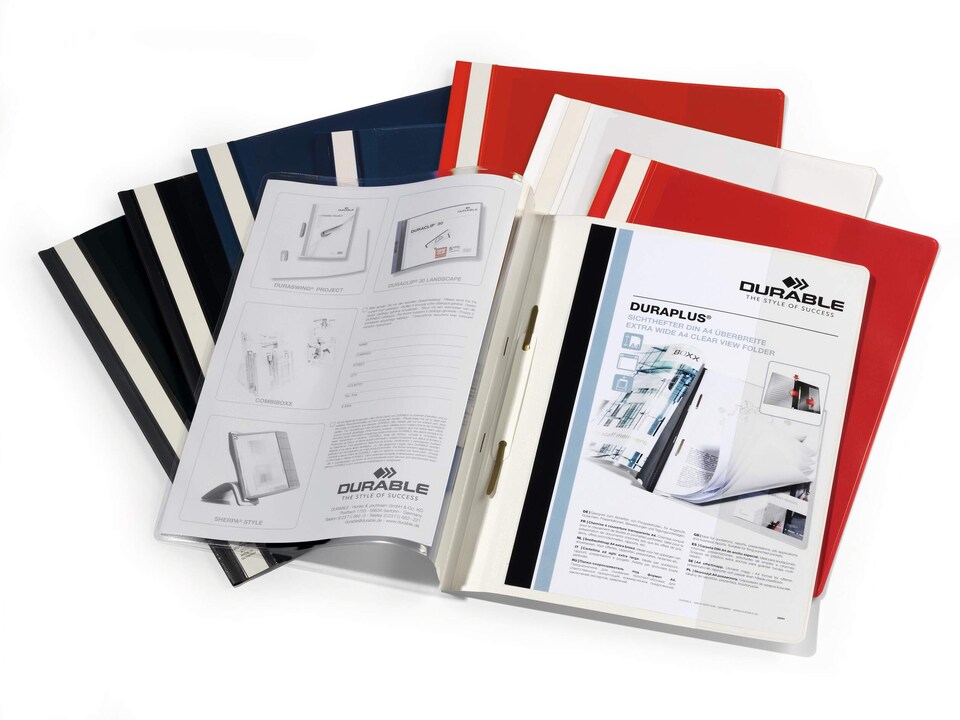 image 1 of Durable DURAPLUS Project Folder Document Report File | 25 Pack | A4+ Blue | Blue