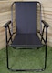 image 7 of 2 Pack Black Folding Canvas Camping / Festival / Outdoor Chairs with Plastic Arm Rests | Black | Black