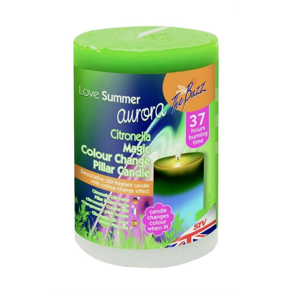 The Buzz Citronella LED Colour Candle - Green - One Size