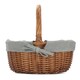 image 3 of Double Steamed Oval Wicker Shopping Basket Grey Lining | Grey | Grey