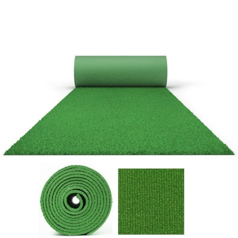 image 1 of 2 Metre Wide Exhibition Quality Ribbed Heavy Duty Spring Green Carpet Runner