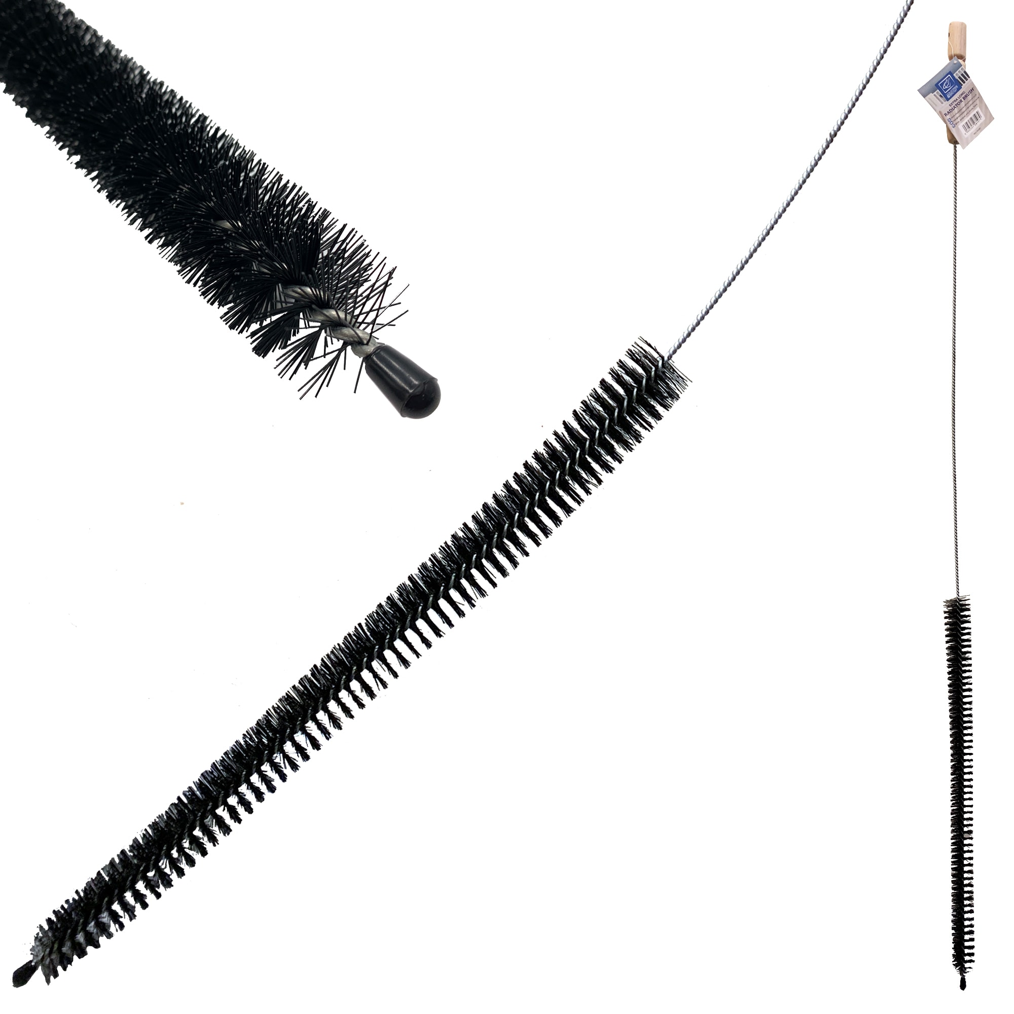 Long Radiator Cleaner Brush 120cm Flexible Slim Radiator Duster with Wooden Handle for Dust & Lint Removal