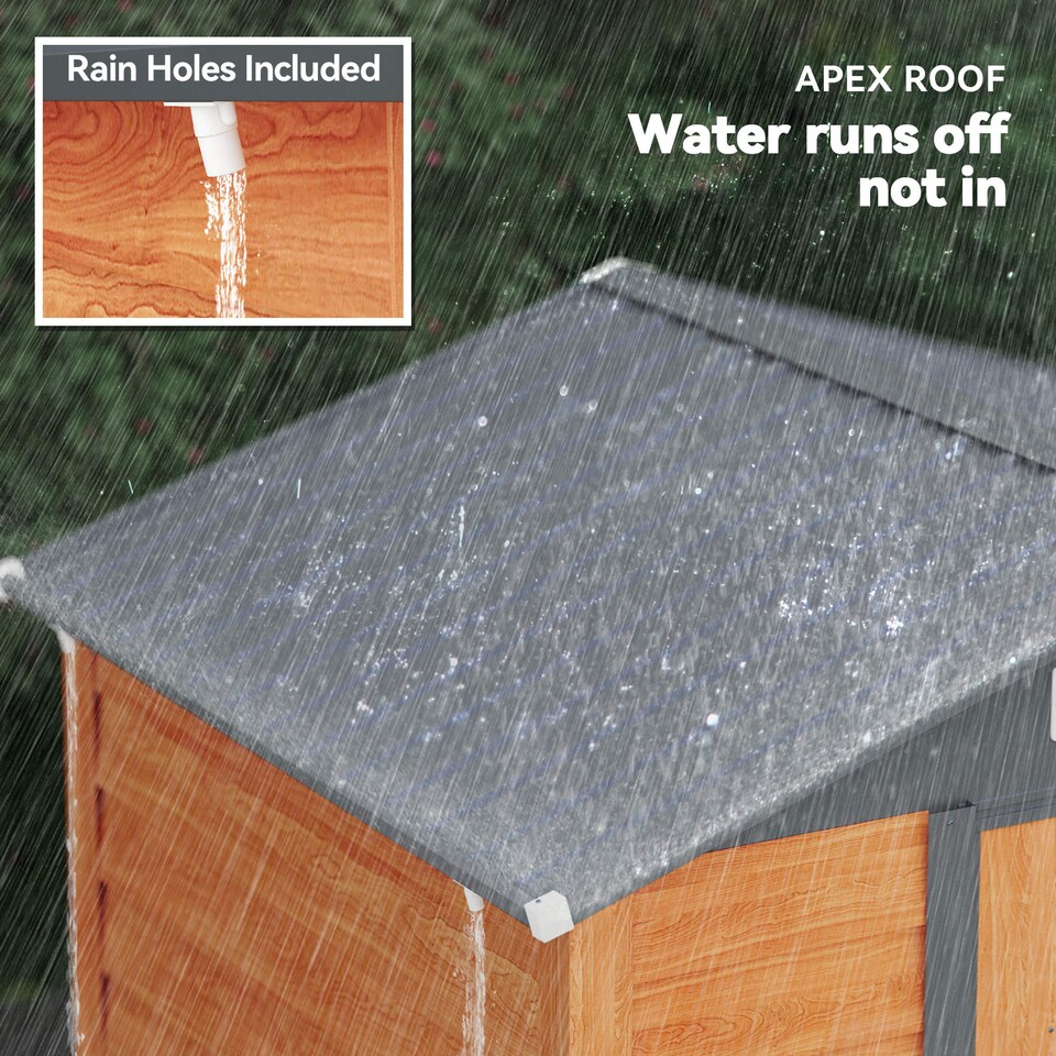 image 1 of Outsunny 6.5 x 5ft Garden Shed, Metal Storage Tool House Gardening Tool Storage with Shutter Vents, Brown and Grey