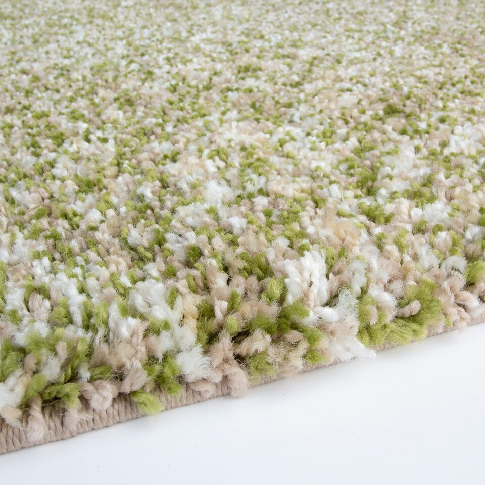 image 1 of KUKOON Fern Green Beige Mottled Shaggy Living Room Area Rug 160cm x 230cm Green