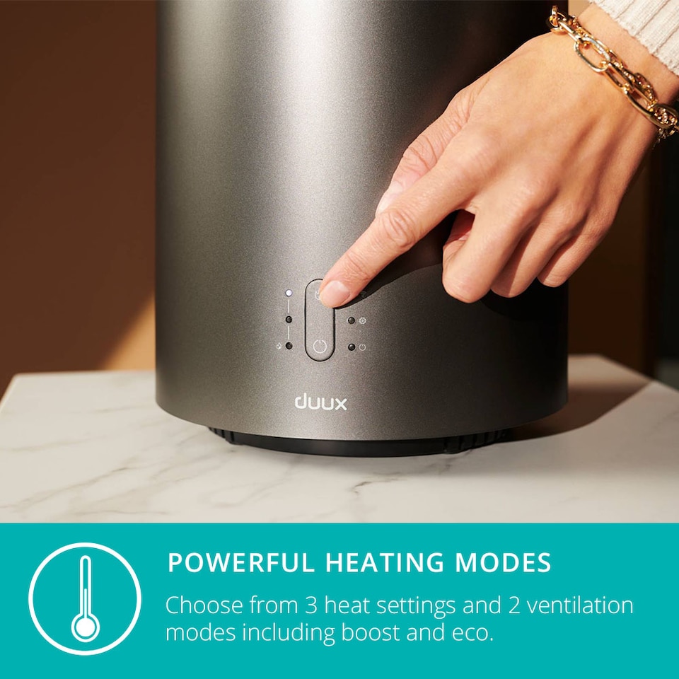 image 1 of Duux ThreeSixty 2 Smart Ceramic Fan Heater, 1800W Heating Power - Grey