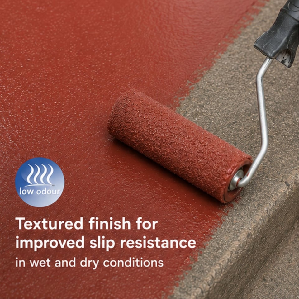 image 1 of Rustins Quick Dry Step and Tile Paint Red Textured 500ml | Red | 1