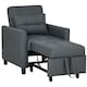 image 1 of HOMCOM Pull Out Chair Bed, Sleeper Chair with Pillow, Side Pockets, Grey