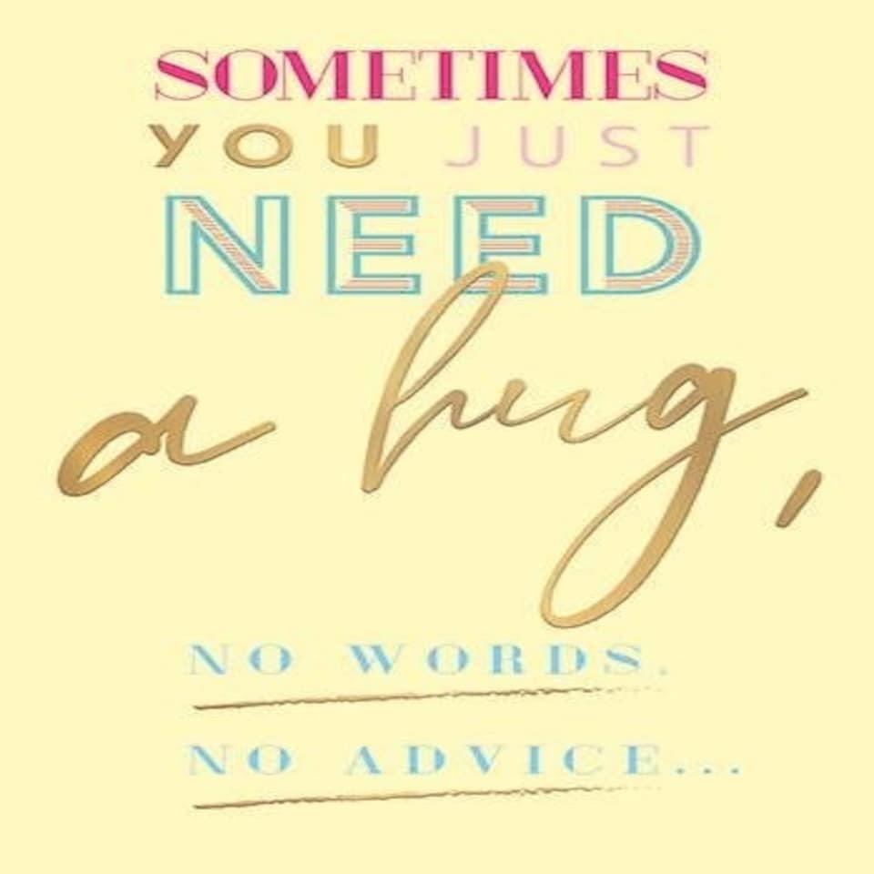 Words 'n' Wishes Need a Hug, Thinking of you Card, Yellow 17.6 x 12.7