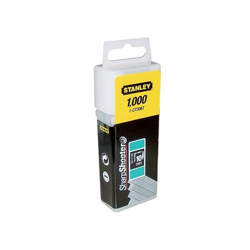 Stanley Hand Tools Flat Narrow Crown Staples - Multi Colour - 10mm