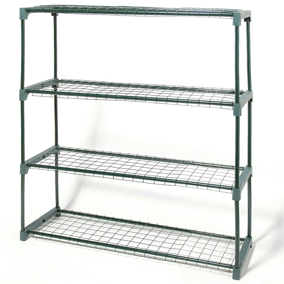image 1 of Lacewing Metal 3 Tier Greenhouse Staging Shelving Bench in Green 126cm