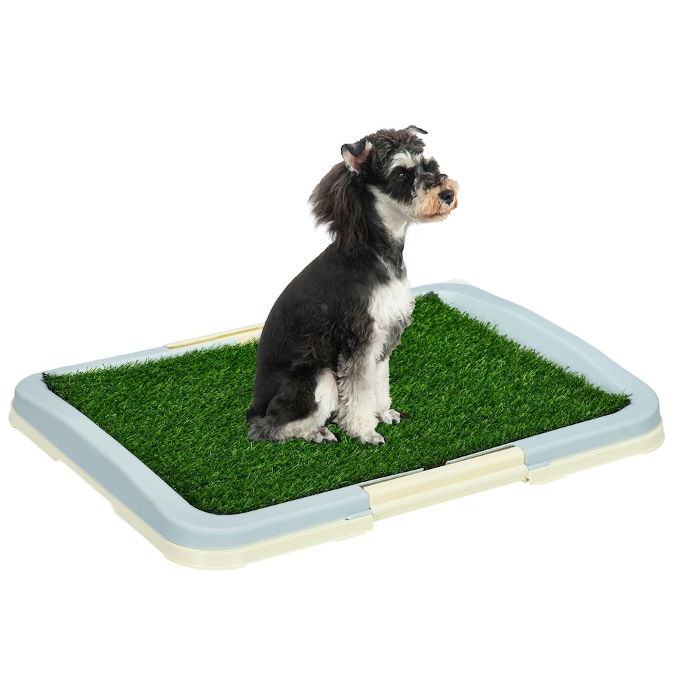 image 1 of PawHut Dog Toilet Indoor w/ Artificial Grass, Grid Panel, Tray, 63 x 48.5cm