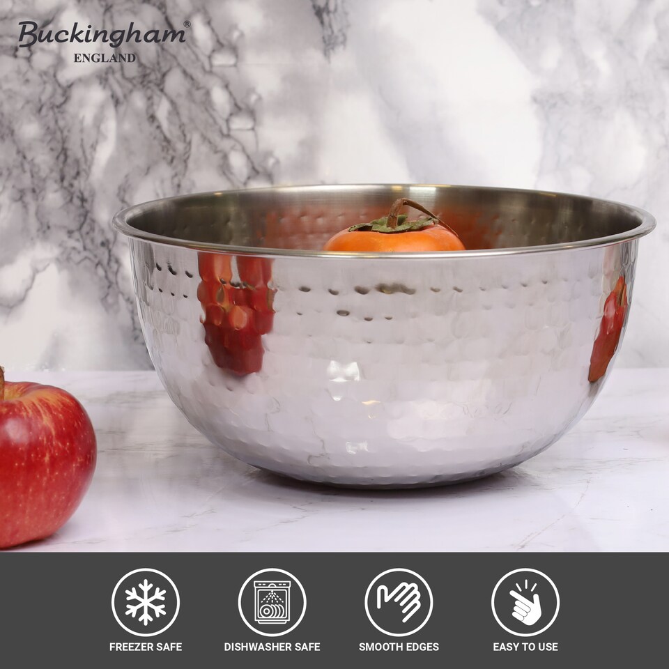 image 1 of Buckingham Salad Mixing Bowl with Hammered Effect 24 cm , 4 Litre