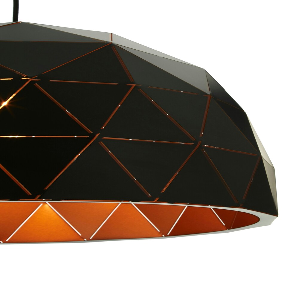 image 1 of Interiors by Premier Medium Black and Copper Dome Pendant Light
