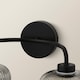 image 6 of ValueLights Amaia Black IP44 2 Way Smoke Ribbed Glass Wall Light | Black