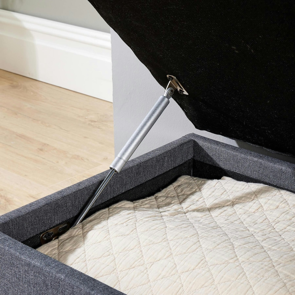 image 1 of Malmo Lift-Up Storage Ottoman Chest Box Grey