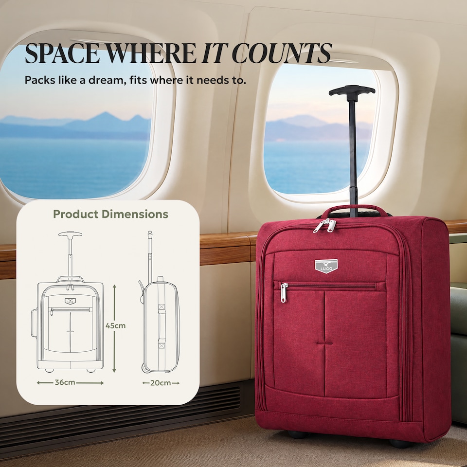 image 1 of Lugg Single Trolley Soft Cabin Bag 45x36x20cm Lightweight Hand Luggage