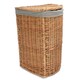 image 1 of Large Light Steamed Corner Linen Basket with Grey Sage Lining | Grey | Grey