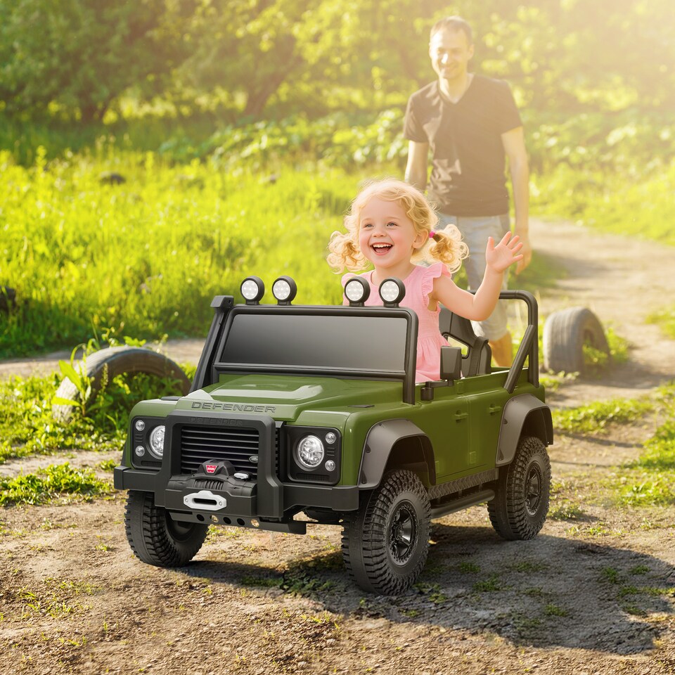 image 1 of AIYAPLAY Land Rover Licensed Electric Car for Kids, 12V Battery-Powered Kids Ride On Car with Remote Control, Music, Horn, Suspension Wheels, LED Lights, Off-Road Toy for 3-5 Years Old, Green