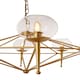 image 2 of Interiors by Premier Gold 8 Arm Geo Pendant Lamp, Mid Century Modern Glass Globe Ceiling Light, Glamorous Geometric Frame Pendant