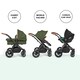 image 4 of Stomp Luxe 12pc Travel System with Cirrus i-Size Car Seat & ISOFIX Base, Carrycot, Reversible Seat, Rain Cover & More (Black/Woodland/Tan)