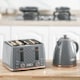 image 2 of HOMCOM Kettle and Toaster Set, 1.7L 3000W Fast Boil Jug Kettle with Auto Shut Off, 4 Slice Toaster with 7 Level Browning Controls & Crumb Tray, UK Otter Thermostat, Grey