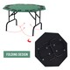 image 5 of HOMCOM 8 Player Folding Games Poker Table with Chip Cup Holder Steel Base Felt Top Octagon Blackjack Green